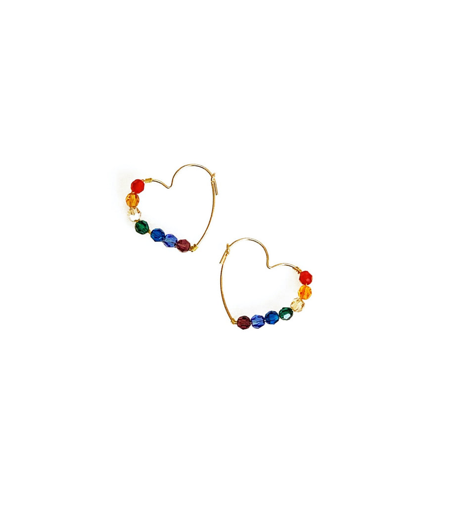 Rainbow Heart Hoops - CallistabyVinita
